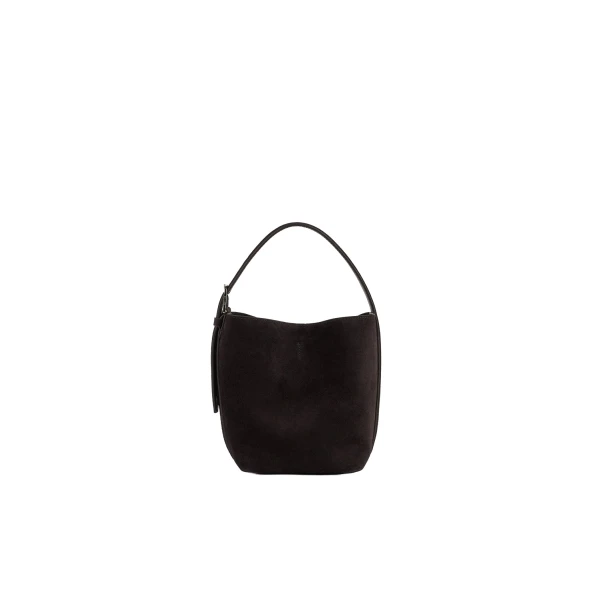 Toteme Small belted suede tote in Espresso