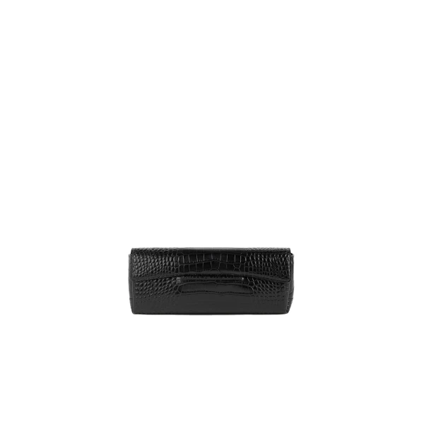 Toteme Soft croco-embossed T-clutch in Black