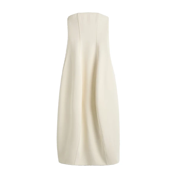 Toteme Strapless balloon dress in Ecru