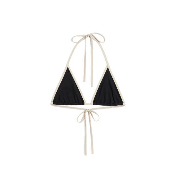 Toteme Stripe tie bikini top in Black