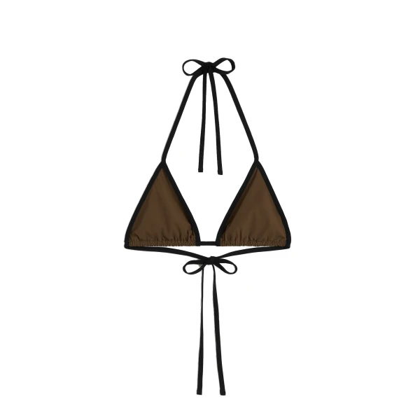 Toteme Stripe tie bikini top in Walnut