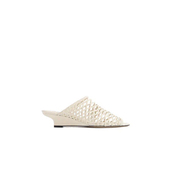 Summer woven mules in Macadamia