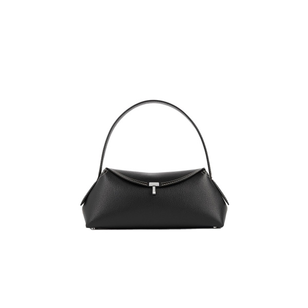 Toteme T-Lock grained-leather shoulder in Black