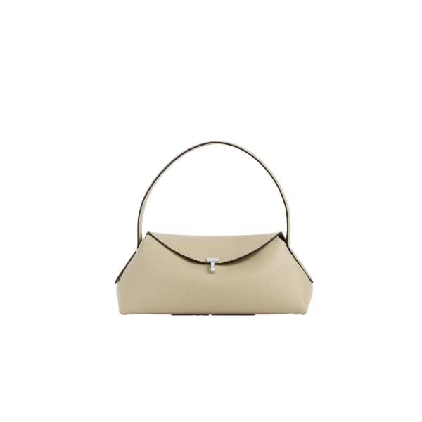 Toteme T-Lock grained-leather shoulder in Cashew