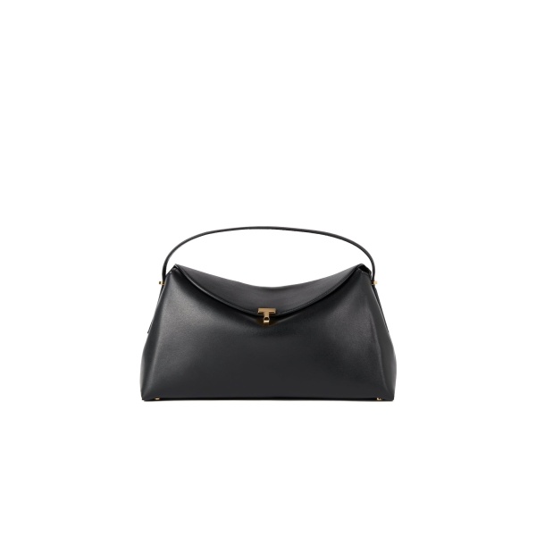Toteme T-Lock leather top handle in Black