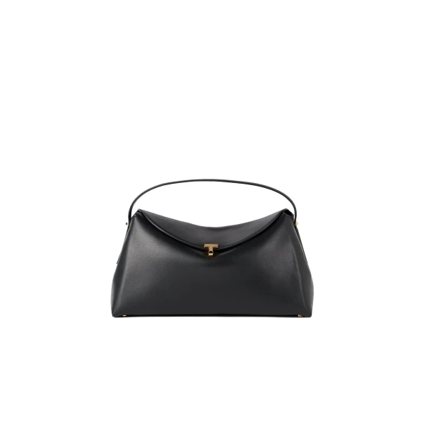 Toteme T-Lock leather top handle in Black
