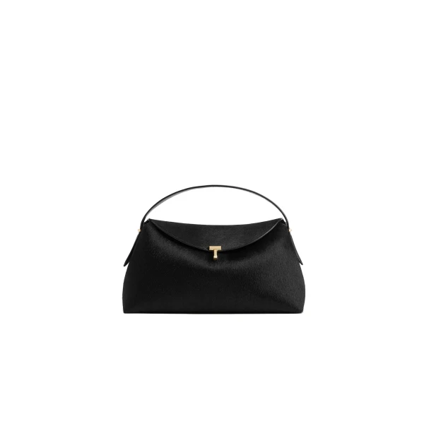 Toteme T-Lock pony hair top handle in Black