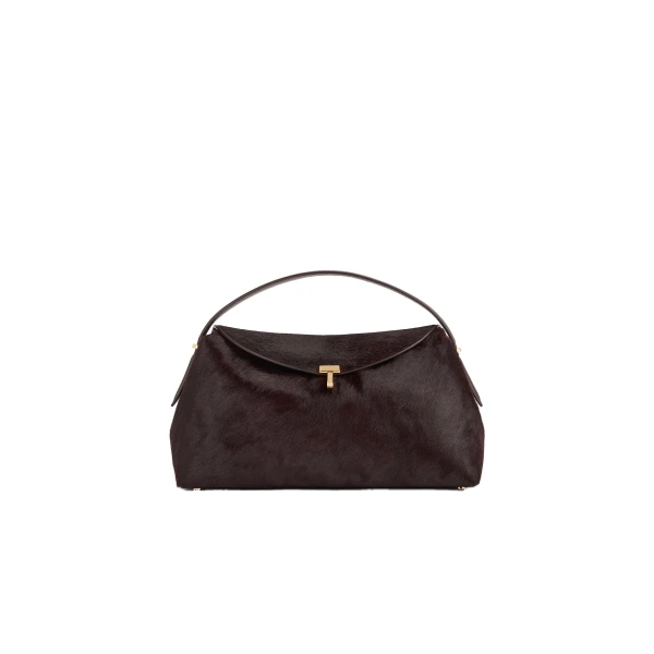 Toteme T-Lock pony hair top handle in Wine