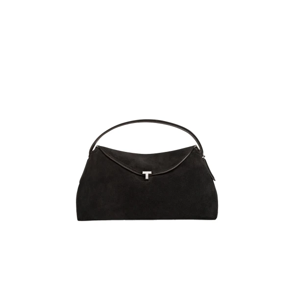 Toteme T-Lock suede top handle in Espresso