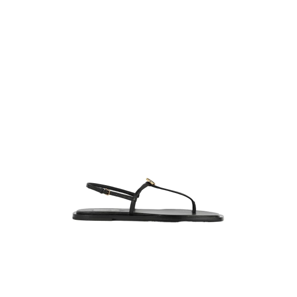 Toteme T-strap nappa sandals in Black