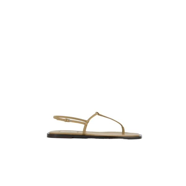 Toteme T-strap nappa sandals in Desert / Dark brown