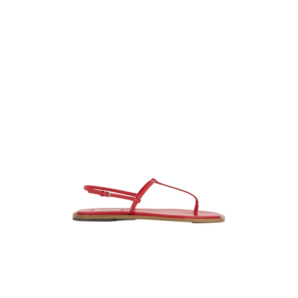 Toteme T-strap nappa sandals in Red / Desert