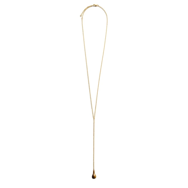 Toteme Tiger's eye drop necklace in Honey / Gold