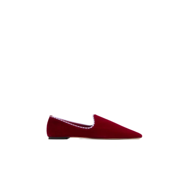 Toteme Velvet Venetian slippers in Red