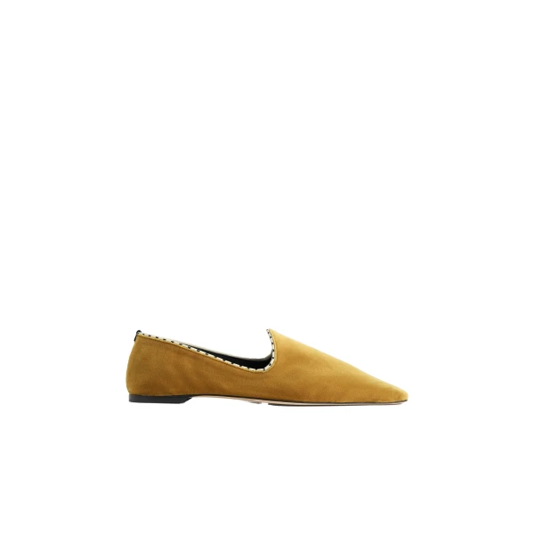 Toteme Velvet Venetian slippers in Saffron