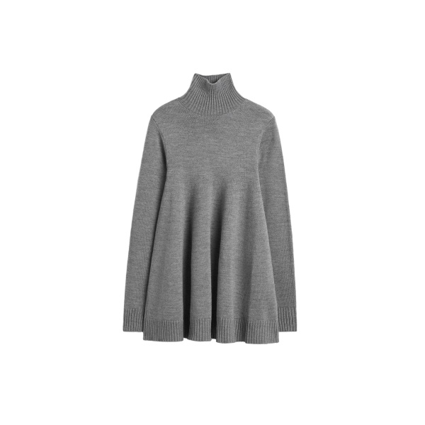 Toteme Wool turtleneck top in Grey mélange