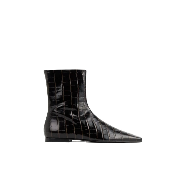 Toteme Zipped croco-embossed Chelsea boots in Dark brown