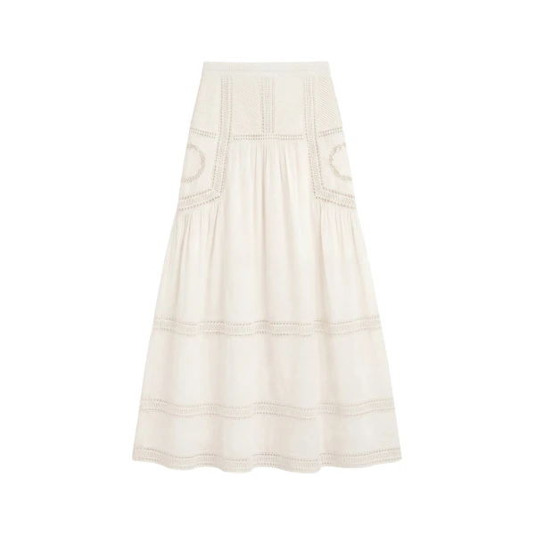 Alice Cotton Midi Skirt in Pristine