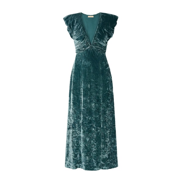 ulla johnson astra v neck velvet dress