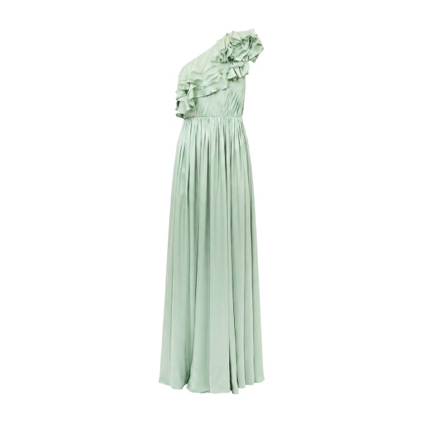 ulla johnson avalina ruffled silk one shoulder gown