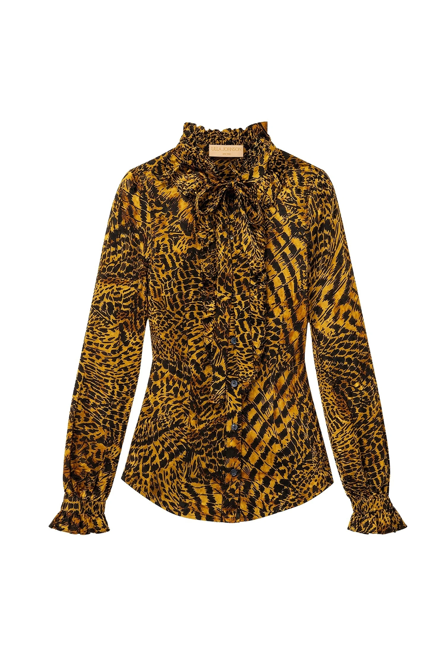 Catroux Long Sleeve Silk Blouse in Wren