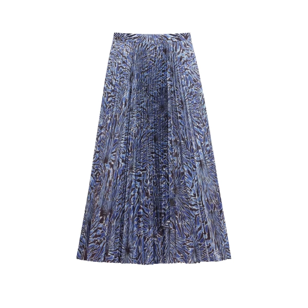 Celia Satin Midi Skirt in Lapis