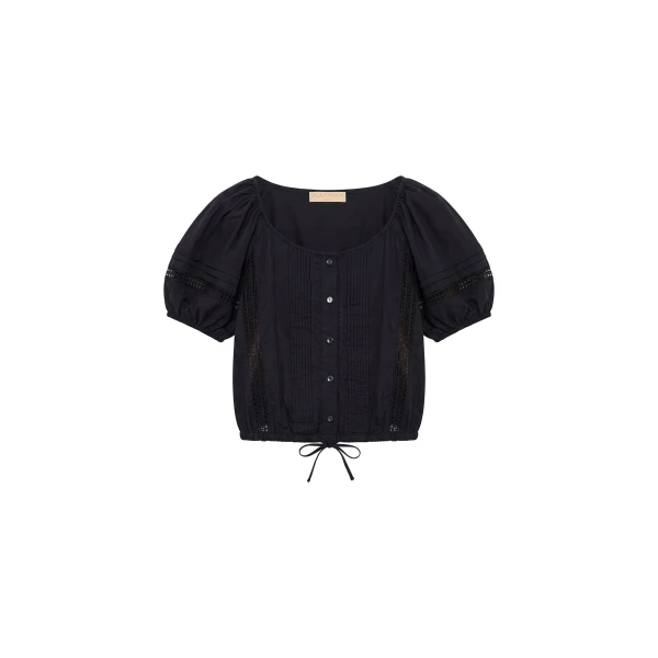 Clara Cotton Top in Noir
