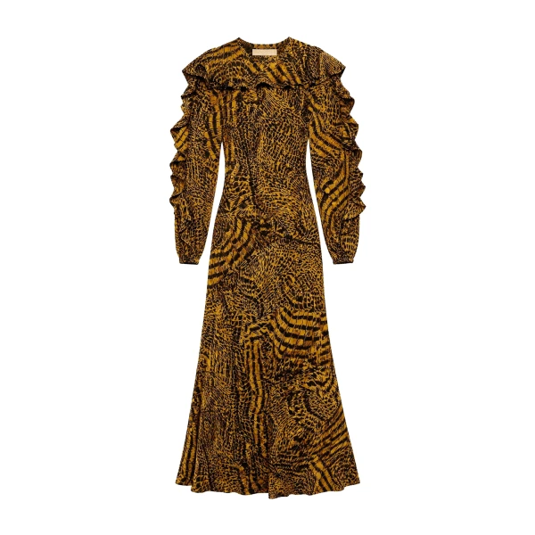 ulla johnson dara long sleeve silk dress