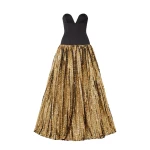 ulla johnson delora strapless lurex gown