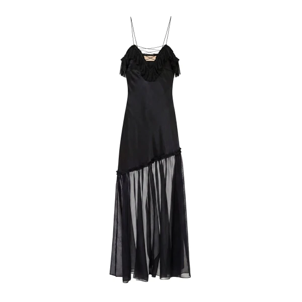 ulla johnson elaria cami silk gown with lace up