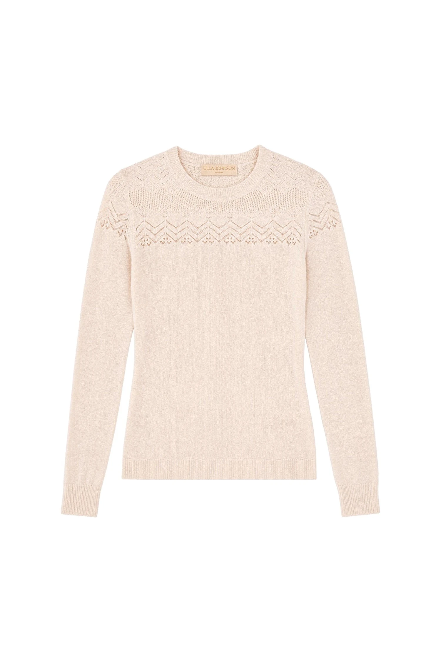 Emelie Long Sleeve Cashmere Top in Pearl