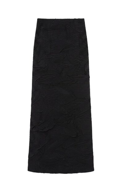Inez Satin Skirt in Noir
