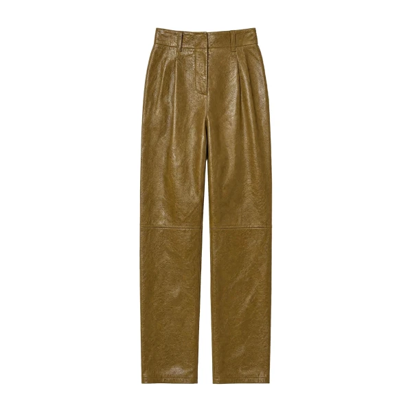 Keiran Leather Pant in Lichen