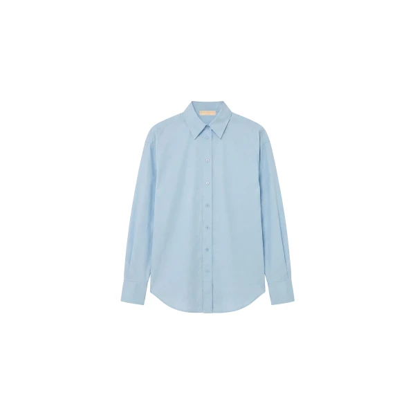 Laia Long Sleeve Cotton Blouse in Heron
