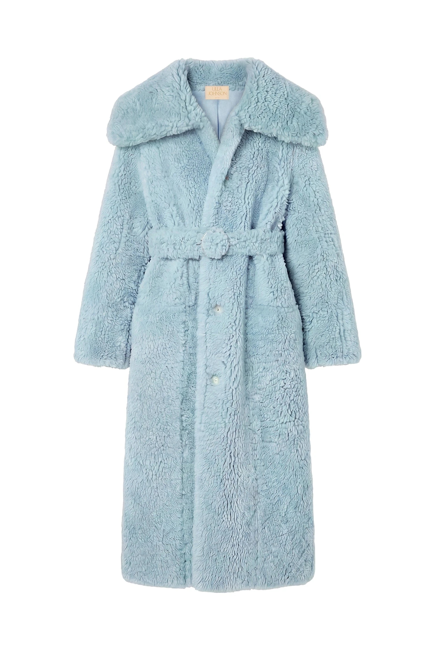 Laureline Reversible Shearling Coat in Turquoise