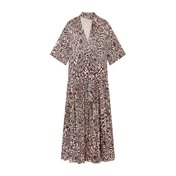 Linya Satin Dress with Removable Tie in Rhodonite