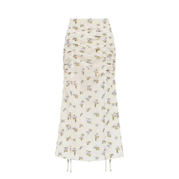 Liora Organza Midi Skirt in Violet Leaf
