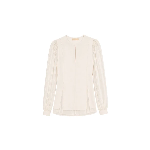 Lucette Long Sleeve Blouse in Pearled Ivory