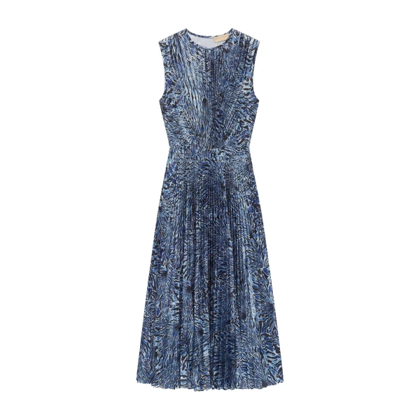 Malin Satin Dress in Lapis