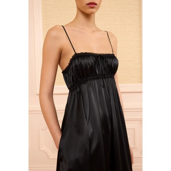 marielle cami silk dress noir