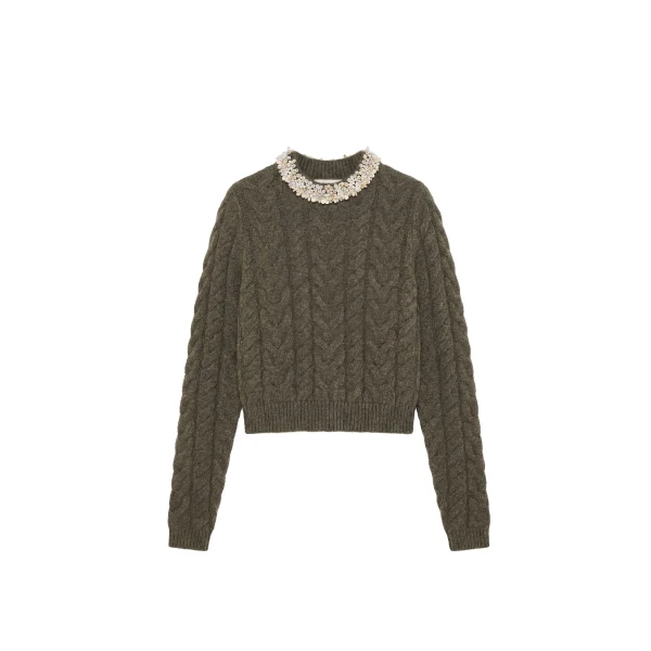 ulla johnson marlie knit pullover with embellishment