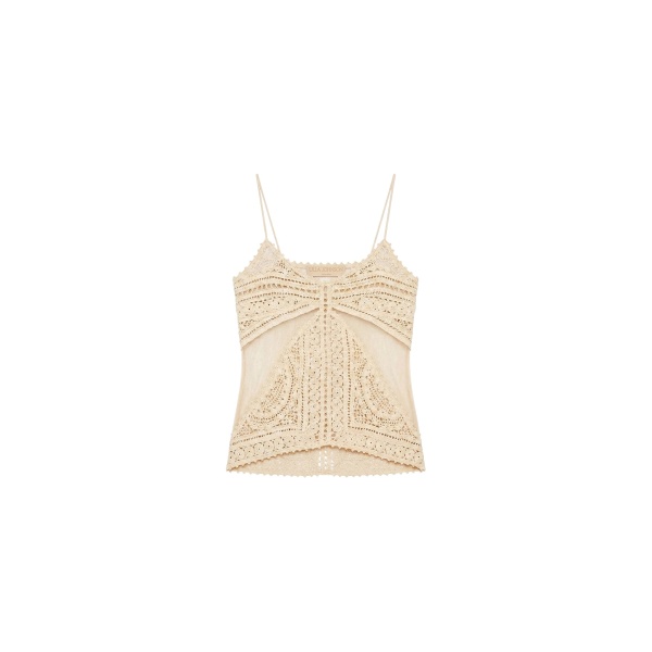 ulla johnson mollie crochet & tulle top