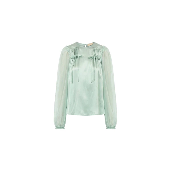 Odette Silk Blouse in Celadon