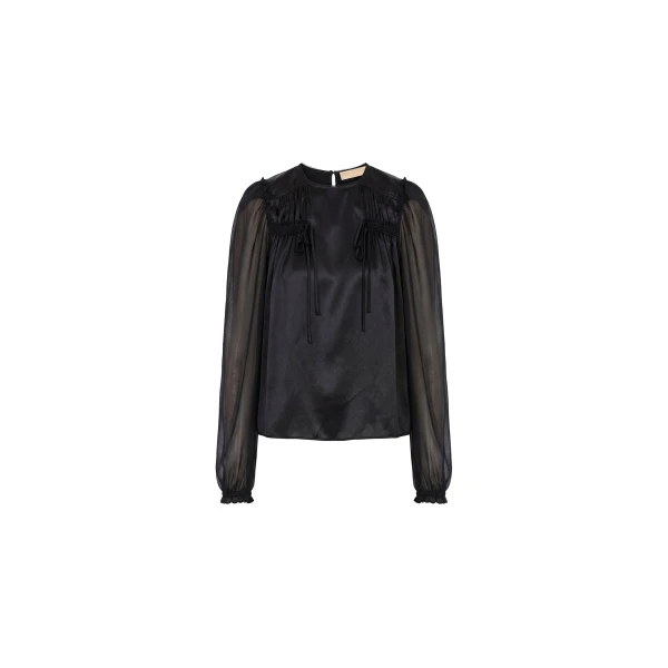 Odette Silk Blouse in Noir