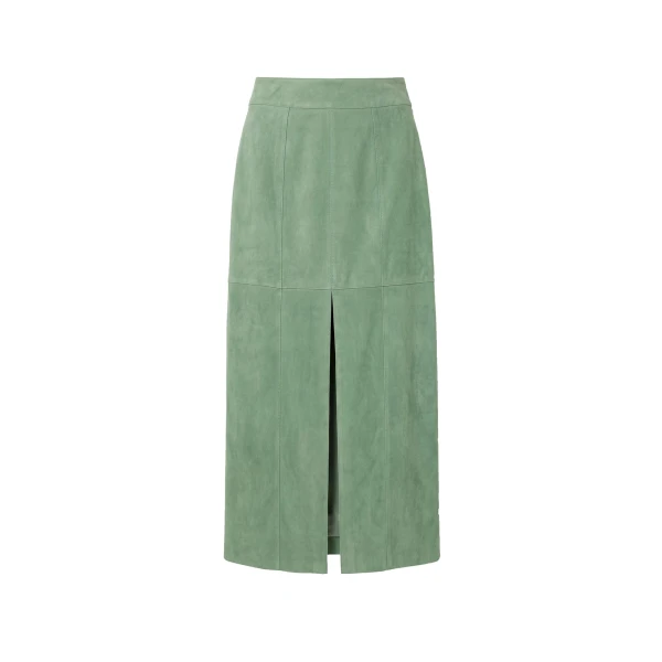 Orion Suede Pencil Skirt in Aventurine