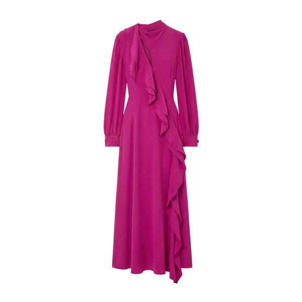 ulla johnson sabrina long sleeve silk dress
