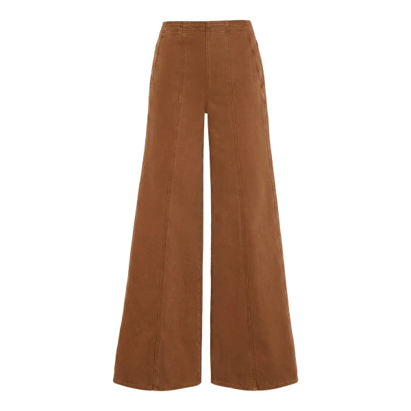 The Bianca Wide Leg Seamed Jean in Umber