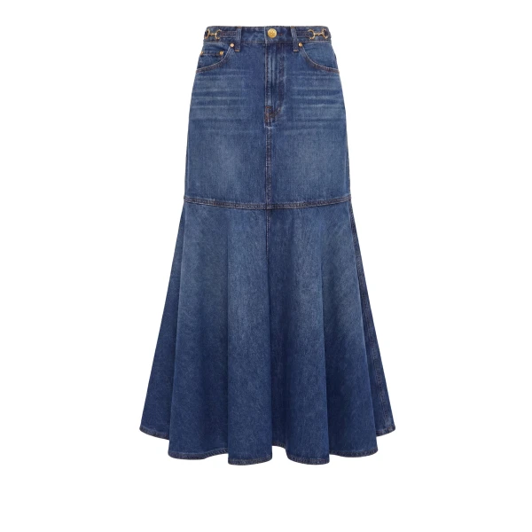 The Madelyn Denim Skirt in Nile