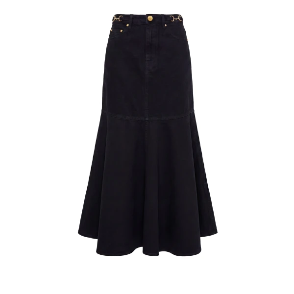 The Madelyn Denim Skirt in Noir