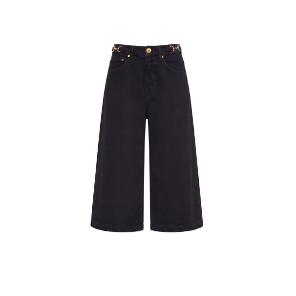 The Rowan Denim Culotte in Noir